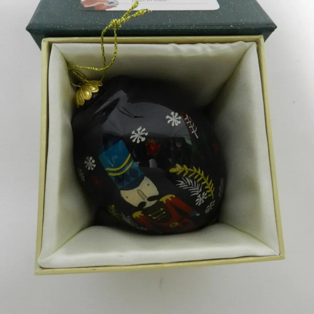 Nutcracker Christmas Tear Drop Glass Ornament Li Bien Hand painted 2019 w/ Box